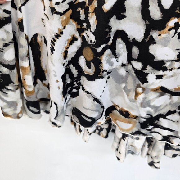 Womens Milano XL Abstract Print Tunic Top With Lace-Up Back Detail & Flared Hem - Picture 7 of 14